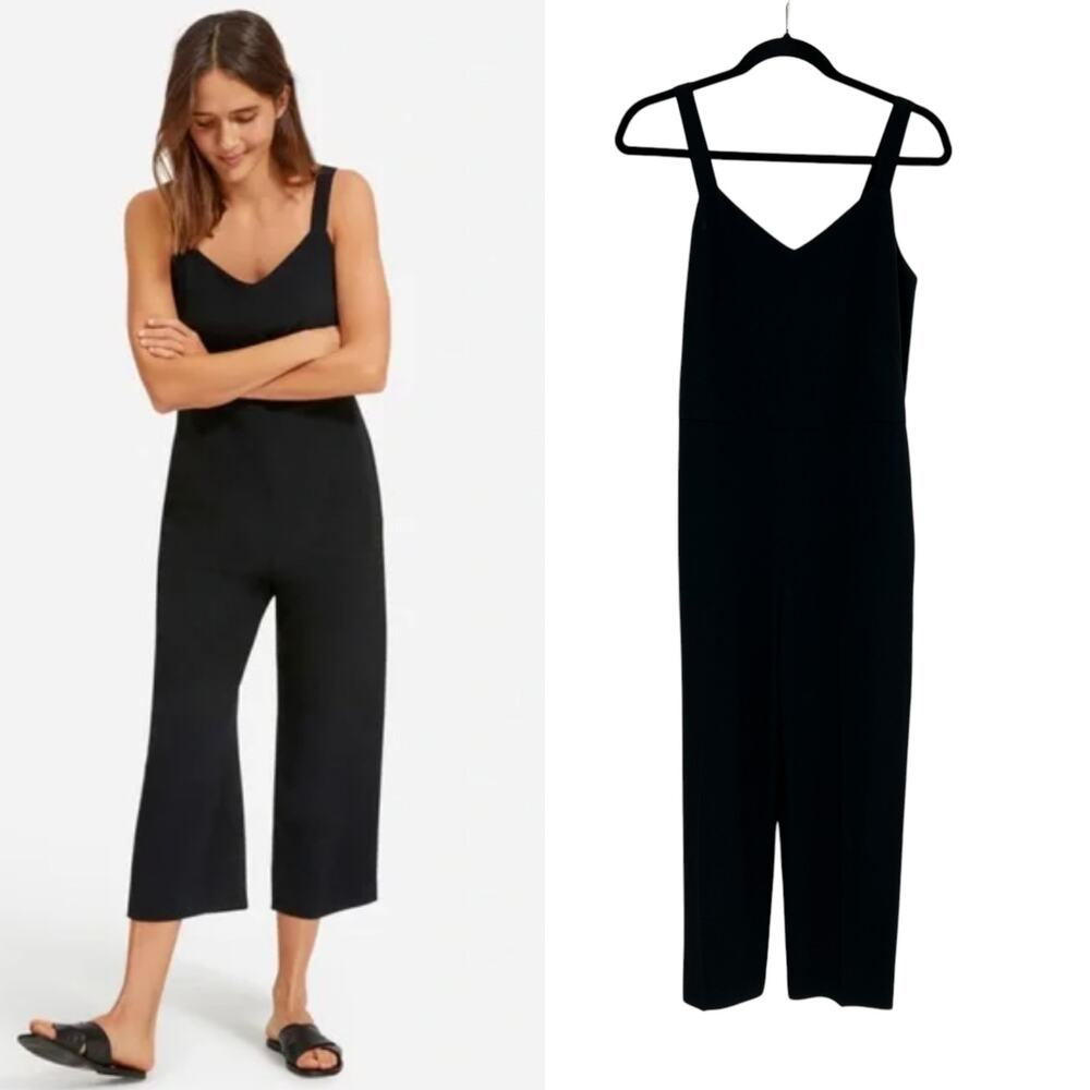 Everlane The Japanese GoWeave Slip Jumpsuit‎ Sleeveless Cropped Black Size 0
